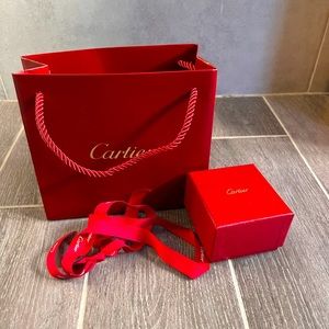 Cartier ring gift box, bag and ribbon